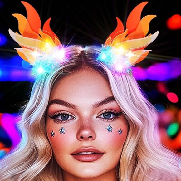 Fire Hair Clip Light up Flame Headpiece main image 4